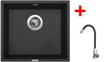 Sinks FRAME 457 Pureblack + Elasta nerez/černá 